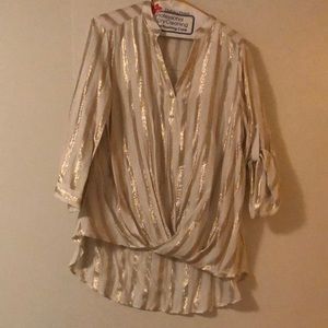 Gold dressed shirt top